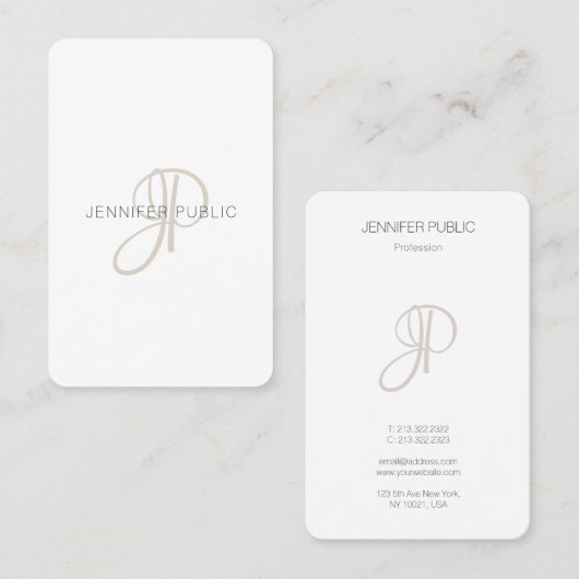 Elegant Moderne Sjabloon van het Gemonormeerd Visitekaartje (Voorkant / Achterkant)