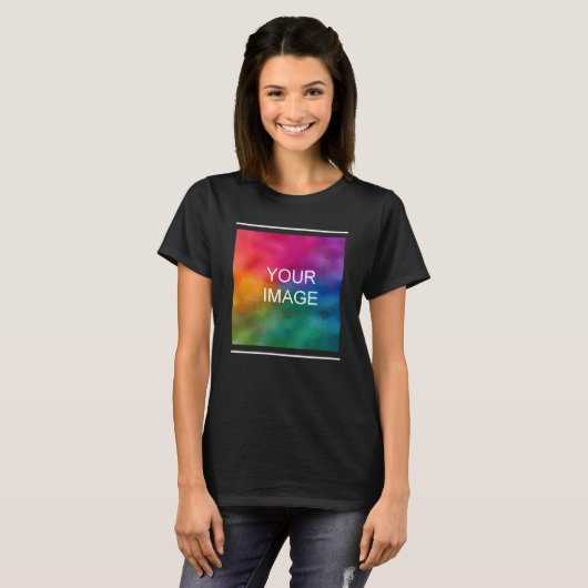 Elegant Moderne Sjabloon Voeg toe uploadt Fotovrou T-shirt (Voorkant volledig)