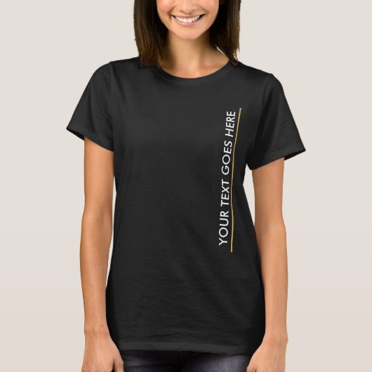 Elegant Moderne Sjabloon Voeg zwarte Jouw tekst vr T-shirt (Voorkant)