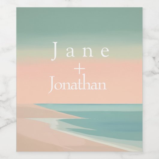 Elegant moderne strand wijn etiket (Enkel label)