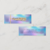 Elegant Moderne Stripe, penseellijn holografisch Mini Visitekaartje (Voorkant / Achterkant)
