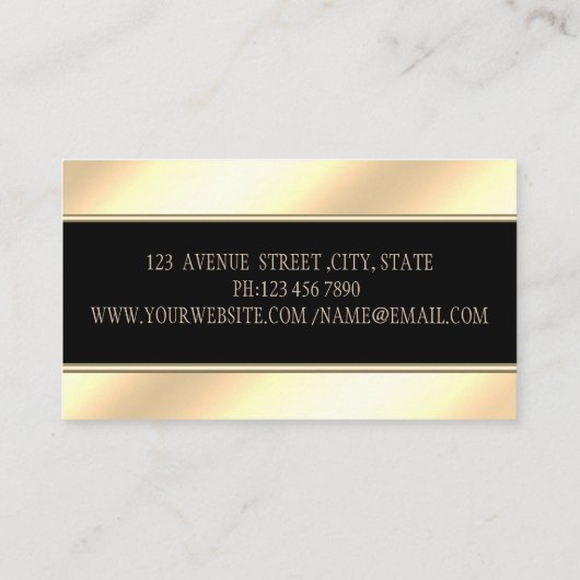 Elegant moderne Stripes, goudknollazen Visitekaartje (Achterkant)