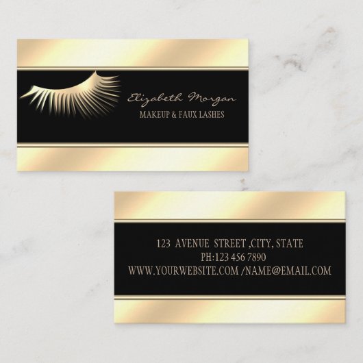 Elegant moderne Stripes, goudknollazen Visitekaartje (Voorkant / Achterkant)