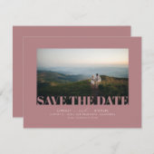 Elegant Moderne Stusty Roze Sparen de Foto van de  Save The Date (Voorkant / Achterkant)
