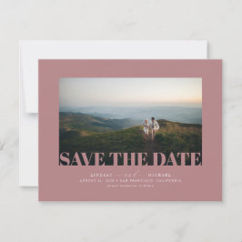 Elegant Moderne Stusty Roze Sparen de Foto van de  Save The Date