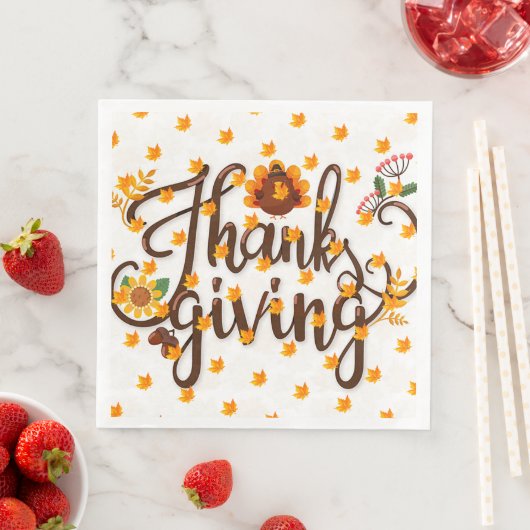 Elegant Moderne Thanksgiving Populair Servet (Insitu)