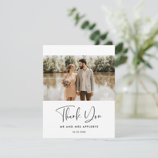 Elegant & moderne trouwfoto Dank je wel Bedankkaart (Staand voorkant)