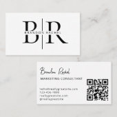 Elegant Moderne Twee Initiaal Monogram Professiona Visitekaartje (Voorkant / Achterkant)