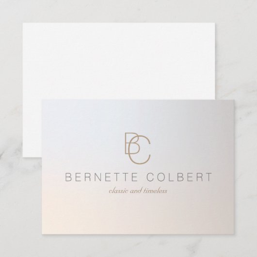 Elegant Moderne Twee Initialen Monogram Profession Bedankkaart (Voorkant / Achterkant)