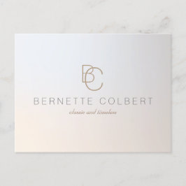 Elegant Moderne Twee Initialen Monogram Profession Briefkaart