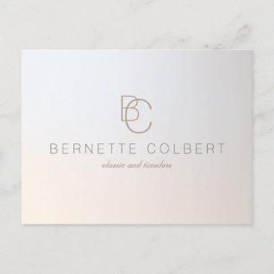 Elegant Moderne Twee Initialen Monogram Profession Briefkaart
