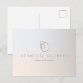 Elegant Moderne Twee Initialen Monogram Profession Briefkaart (Voorkant / Achterkant)