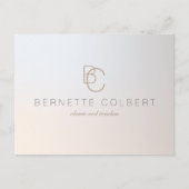 Elegant Moderne Twee Initialen Monogram Profession Briefkaart (Voorkant)
