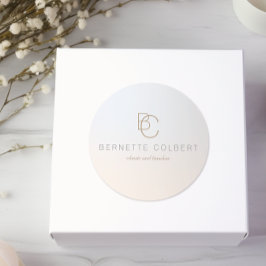 Elegant Moderne Twee Initialen Monogram Profession Ronde Sticker