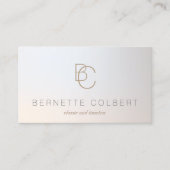 Elegant Moderne Twee Initialen Monogram Profession Visitekaartje (Voorkant)