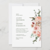 Elegant Moderne Waterverf Blush Pink Roses Wedding Kaart (Voorkant)