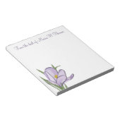 Elegant Moderne Waterverf Floral Spring Crocus Notitieblok (Schuin)