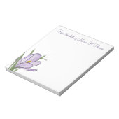 Elegant Moderne Waterverf Floral Spring Crocus Notitieblok (Linkerzijde)