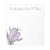 Elegant Moderne Waterverf Floral Spring Crocus Notitieblok (Voorkant)