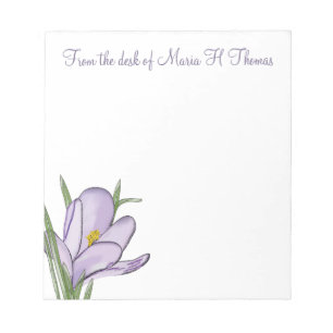 Elegant Moderne Waterverf Floral Spring Crocus Notitieblok