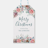 Elegant Moderne Waterverf Kerstmis Cadeaulabel (Voorkant)