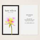 Elegant Moderne Waterverf Lotus Flower Visitekaartje (Voorkant /achterkant)