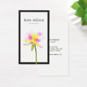 Elegant Moderne Waterverf Lotus Flower Visitekaartje (Bureau)