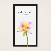 Elegant Moderne Waterverf Lotus Flower Visitekaartje (Voorkant)