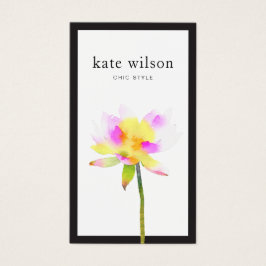 Elegant Moderne Waterverf Lotus Flower Visitekaartje