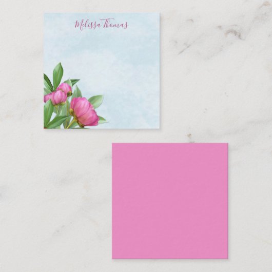 Elegant moderne Waterverf roze pinda's Notitiekaartje (Voorkant / Achterkant)