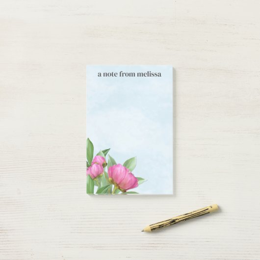 Elegant moderne Waterverf roze pinda's Post-it® Notes (Op bureau)