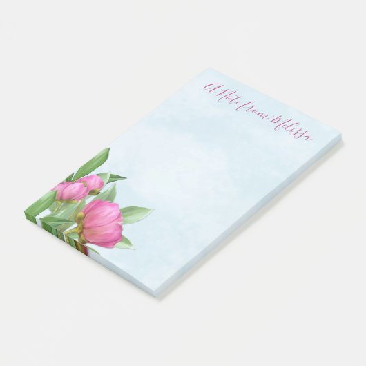 Elegant moderne Waterverf roze pinda's Post-it® Notes (Schuin)
