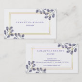 Elegant Moderne Waterverf Visitekaartje (Voorkant / Achterkant)