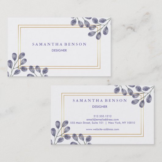 Elegant Moderne Waterverf Visitekaartje (Voorkant / Achterkant)