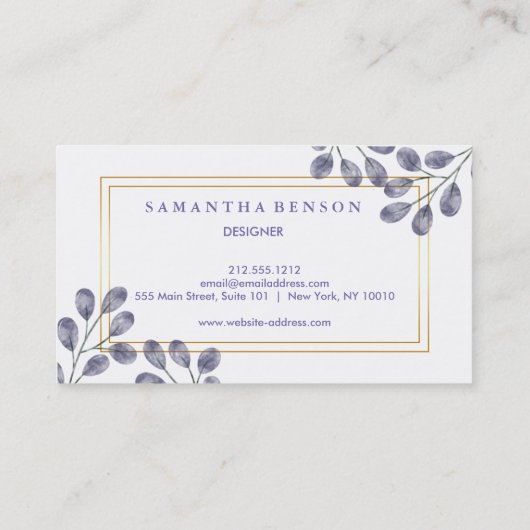 Elegant Moderne Waterverf Visitekaartje (Achterkant)