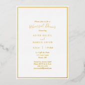 Elegant Moderne Wedding Rehearsal Dinner Gold Folie Uitnodiging (Voorkant)
