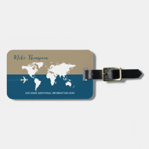 Elegant Moderne Wereldkaart Bagagelabel