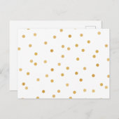 Elegant Moderne White Gold Confetti Stippen Briefkaart (Voorkant / Achterkant)