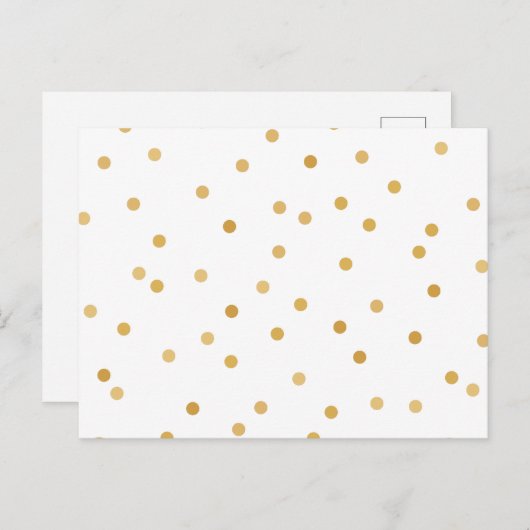 Elegant Moderne White Gold Confetti Stippen Briefkaart (Voorkant / Achterkant)