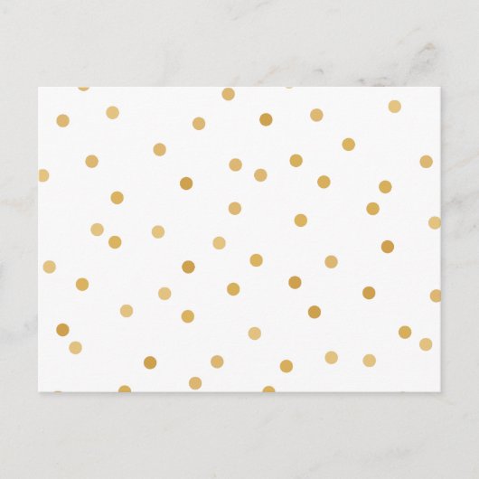 Elegant Moderne White Gold Confetti Stippen Briefkaart (Voorkant)