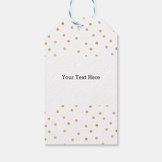 Elegant Moderne White Gold Confetti Stippen Cadeaulabel (Achterkant)