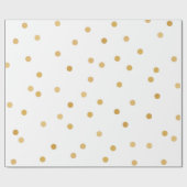 Elegant Moderne White Gold Confetti Stippen Cadeaupapier (Vlak)