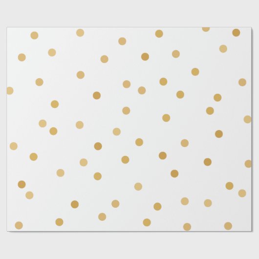 Elegant Moderne White Gold Confetti Stippen Cadeaupapier (Vlak)