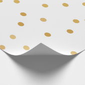 Elegant Moderne White Gold Confetti Stippen Cadeaupapier (Hoek)