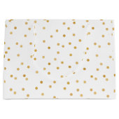 Elegant Moderne White Gold Confetti Stippen Large Cadeautasje (Voorkant)