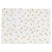 Elegant Moderne White Gold Confetti Stippen Large Cadeautasje (Achterkant)