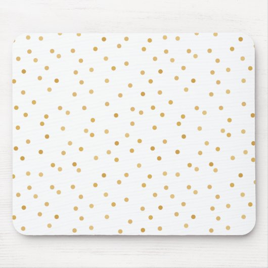 Elegant Moderne White Gold Confetti Stippen Muismat (Voorkant)