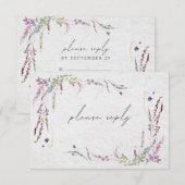 Elegant Moderne Wildbloemen Eenvoudige bruiloft RS RSVP Kaartje (Voorkant / Achterkant)