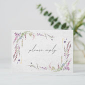 Elegant Moderne Wildbloemen eten RSVP weduwschap (Staand voorkant)