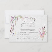 Elegant Moderne Wildbloemen eten RSVP weduwschap (Achterkant)